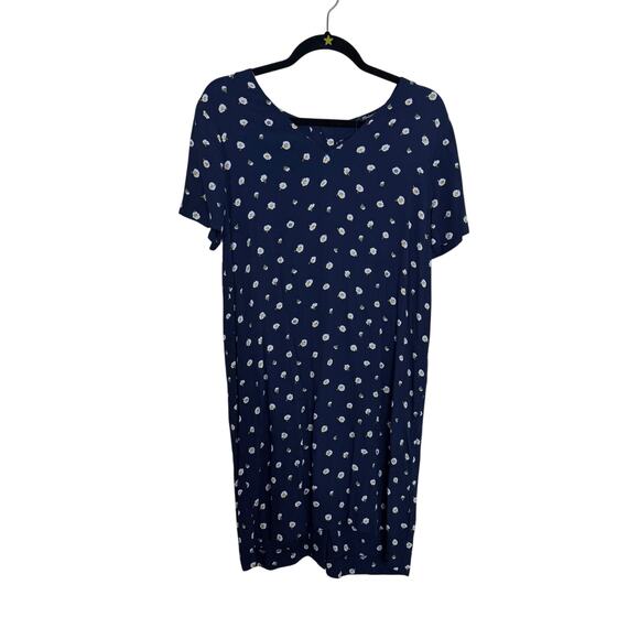 NWT Madewell Button-Back Easy Dress Size Small Daisies Dark Blue Floral $118 - Picture 3 of 7